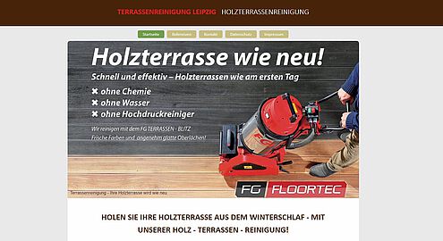 Screenshot Website Holzterrassen-Reinigung Leipzig