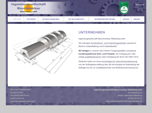 Screenshot Website Ingenieurgesellschaft Wittenberg