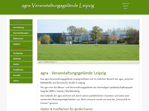 Screenshot reponsive Website agra- veranstaltungsgelände