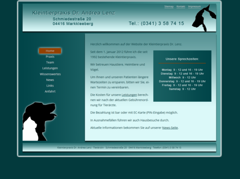 Screenshot responsive Website Kleintierpraxis Dr. Lenz