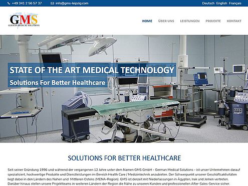 Screenshot responsive TYPO3-Website gms-germanmedicalsolutions.com