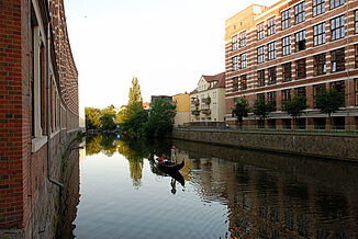 Gondoliere auf dem Karl-Heine-Kanal