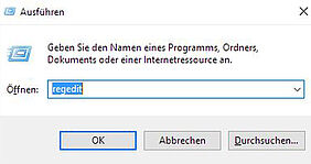 Regedit starten