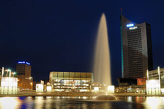 Augustusplatz Leipzig, abends