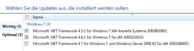 Windows-Updates für .net auswählen